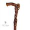 Wooden walking cane stick Ram Skull & Owl bird