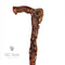 Wooden walking cane stick Ram Skull & Owl bird