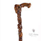 Wooden walking cane stick Ram Skull & Owl bird
