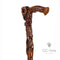 Wooden walking cane stick Ram Skull & Owl bird