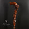 Rose Flower Dark Wooden Cane Walking Stick for women