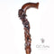 Rose Flower Dark Wooden Cane Walking Stick for women