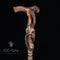 Snake Cobra & Skull wooden walking cane stick hiking Staff light