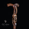 COBRA Snake with SKULL Cane Walking Stick Dark Wooden