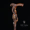 COBRA Snake with SKULL Cane Walking Stick Dark Wooden