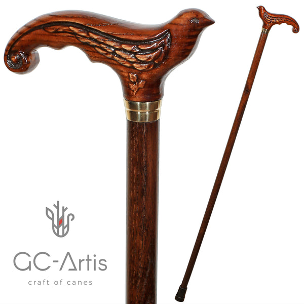 Walking stick cane Wooden cane Swallow bird walking Cane  GC-Artis Canes elegant ladies cane