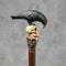 BLACK CROW & SKULL Wooden Walking Stick  Goth Style