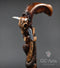 Buffalo Skull & Snake Dark Wooden Cane Walking Stick - GC-Artis Walking Sticks Canes