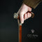 Lion Cane Walking Stick Bronze & Wooden