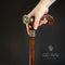 Lion Cane Walking Stick Bronze & Wooden