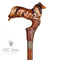 Wooden Cane Walking Stick Collie Dog 