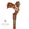 Wooden Cane Walking Stick Collie Dog 