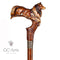 Wooden Cane Walking Stick Collie Dog 