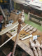 Wooden Walking Staff for Santa Claus wood carved walking stick cane with Reindeer Rudolph and Elves