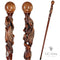 Dragon Walking Hiking Stick, Wooden Cane, Walking Staff, Wood crafted Hand made Trekking Pole. Carved Ball Knob Handle. Fantasy style