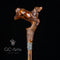 Spaniel Dog Dark wooden Walking Stick Cane