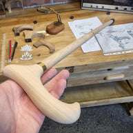 Unfinished Wooden Derby Set Assembled Kit Parts for a Custom Walking Stick Cane making