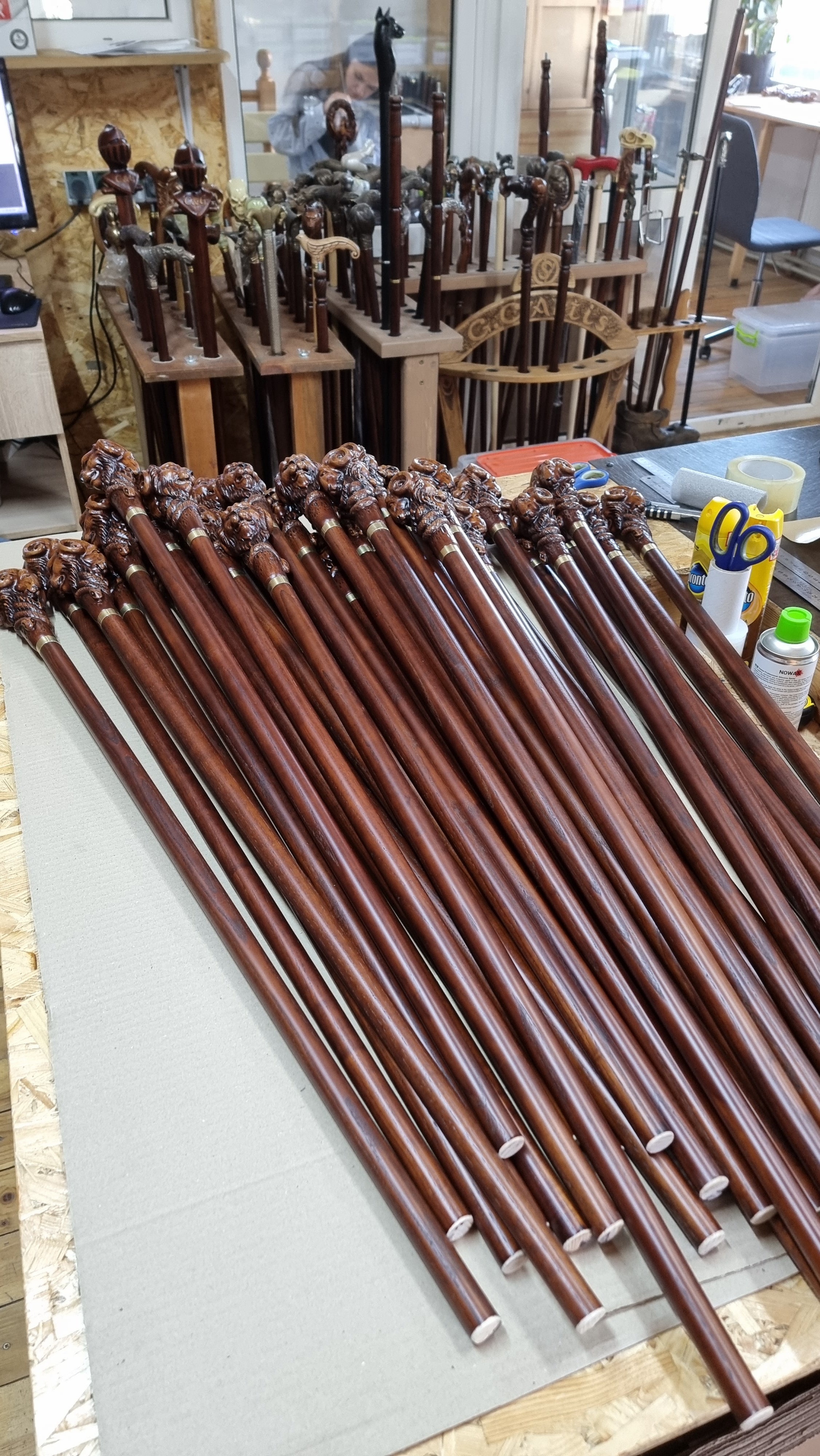 Set of 26 Wooden Walking canes Chimera - Dartmouth College 2026 (prepayment of 50%)