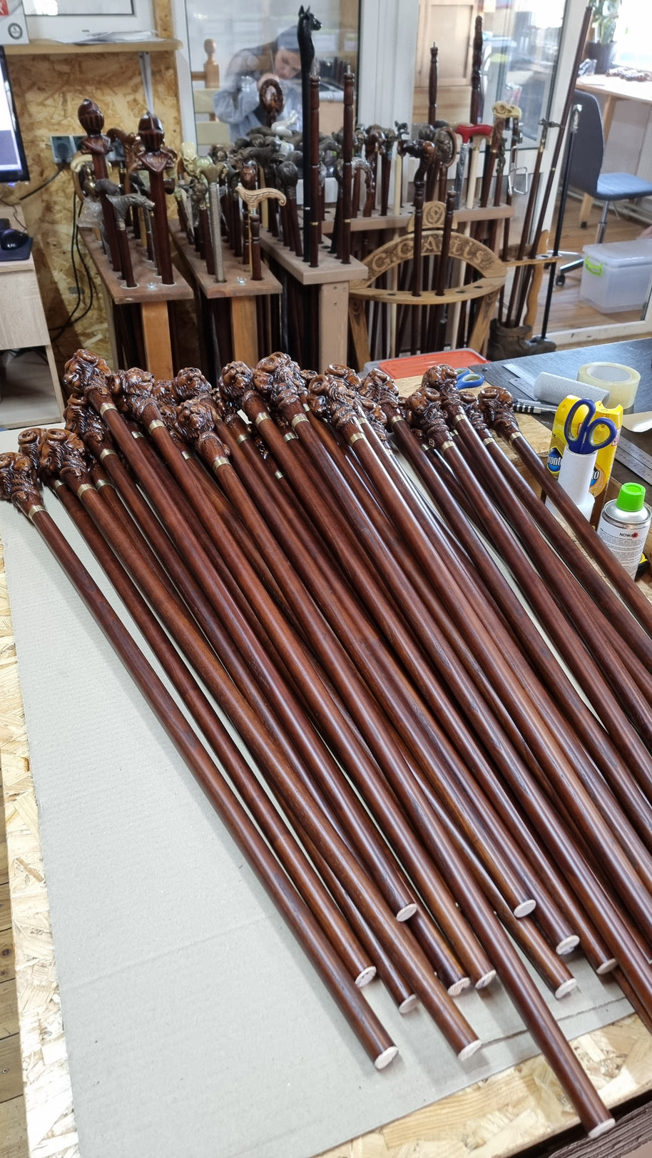 Set of 26 Wooden Walking canes Chimera - Dartmouth College 2026 (prepayment of 50%)