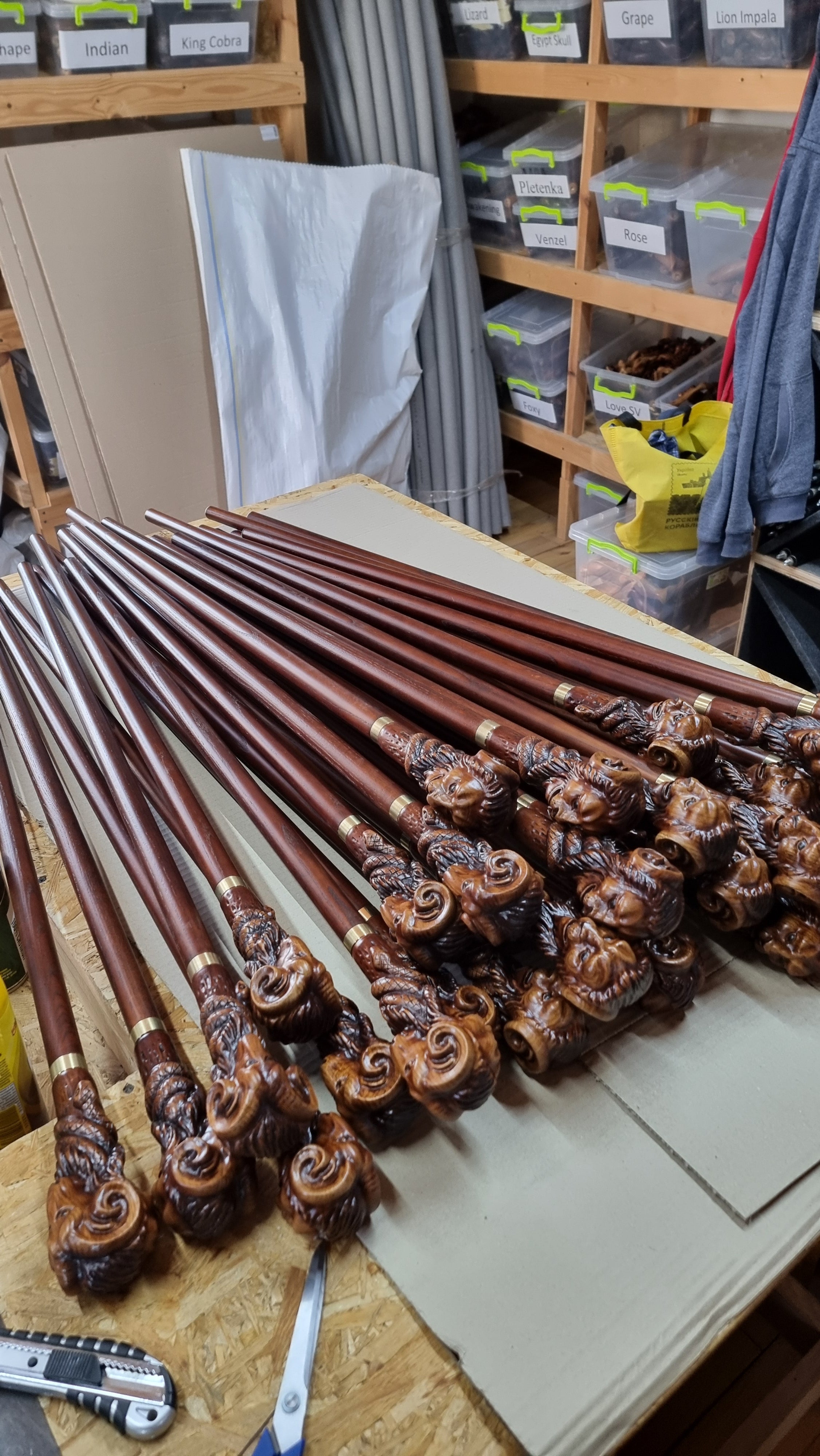 Set of 26 Wooden Walking canes Chimera - Dartmouth College 2026 (prepayment of 50%)