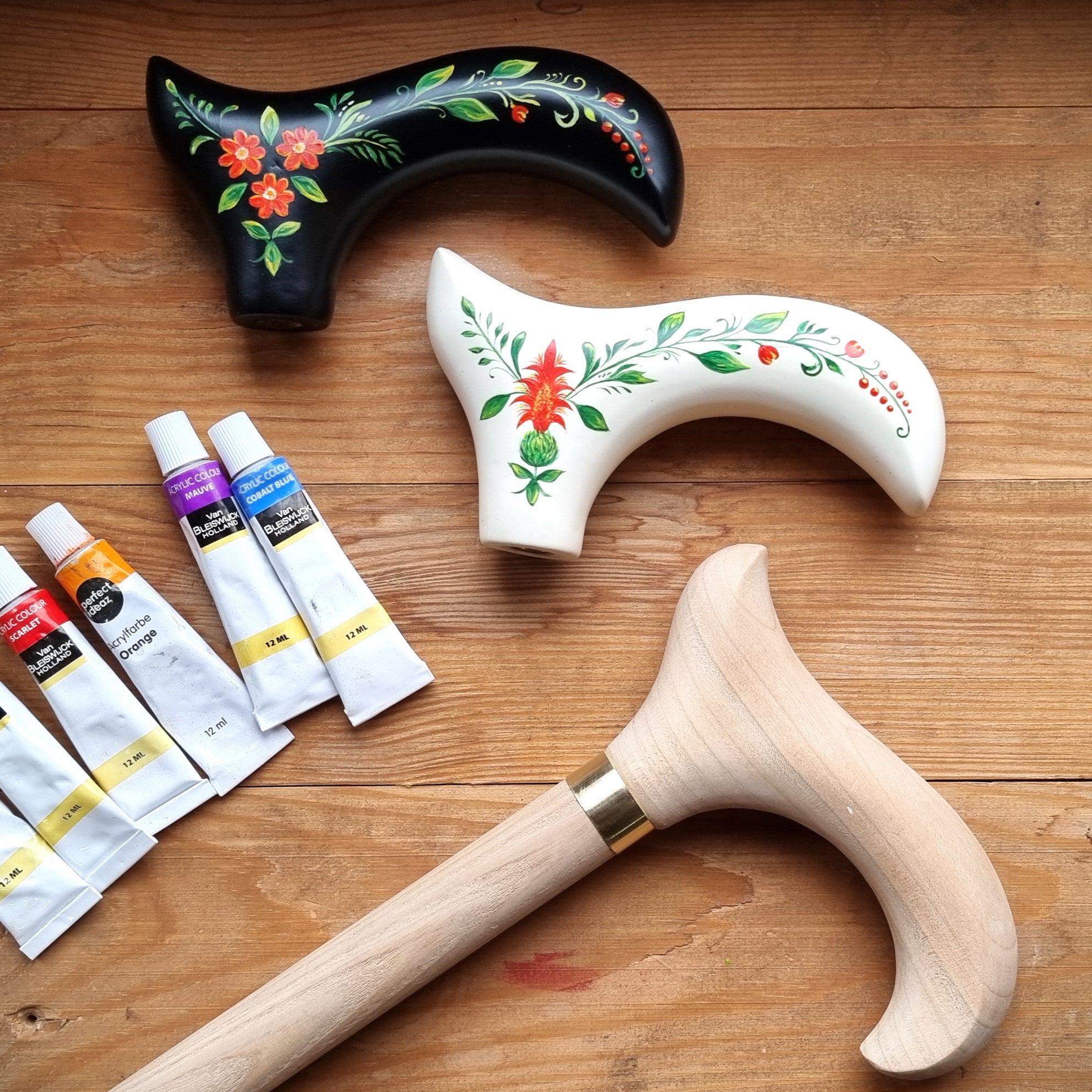 Unfinished Wooden Derby Set Assembled Kit Parts for a Custom Walking Stick Cane making