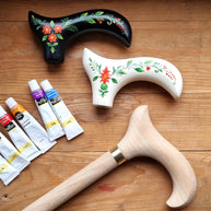 Unfinished Wooden Derby Set Assembled Kit Parts for a Custom Walking Stick Cane making