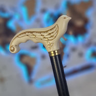 Swallow Bird White Wooden Cane ladies walking stick