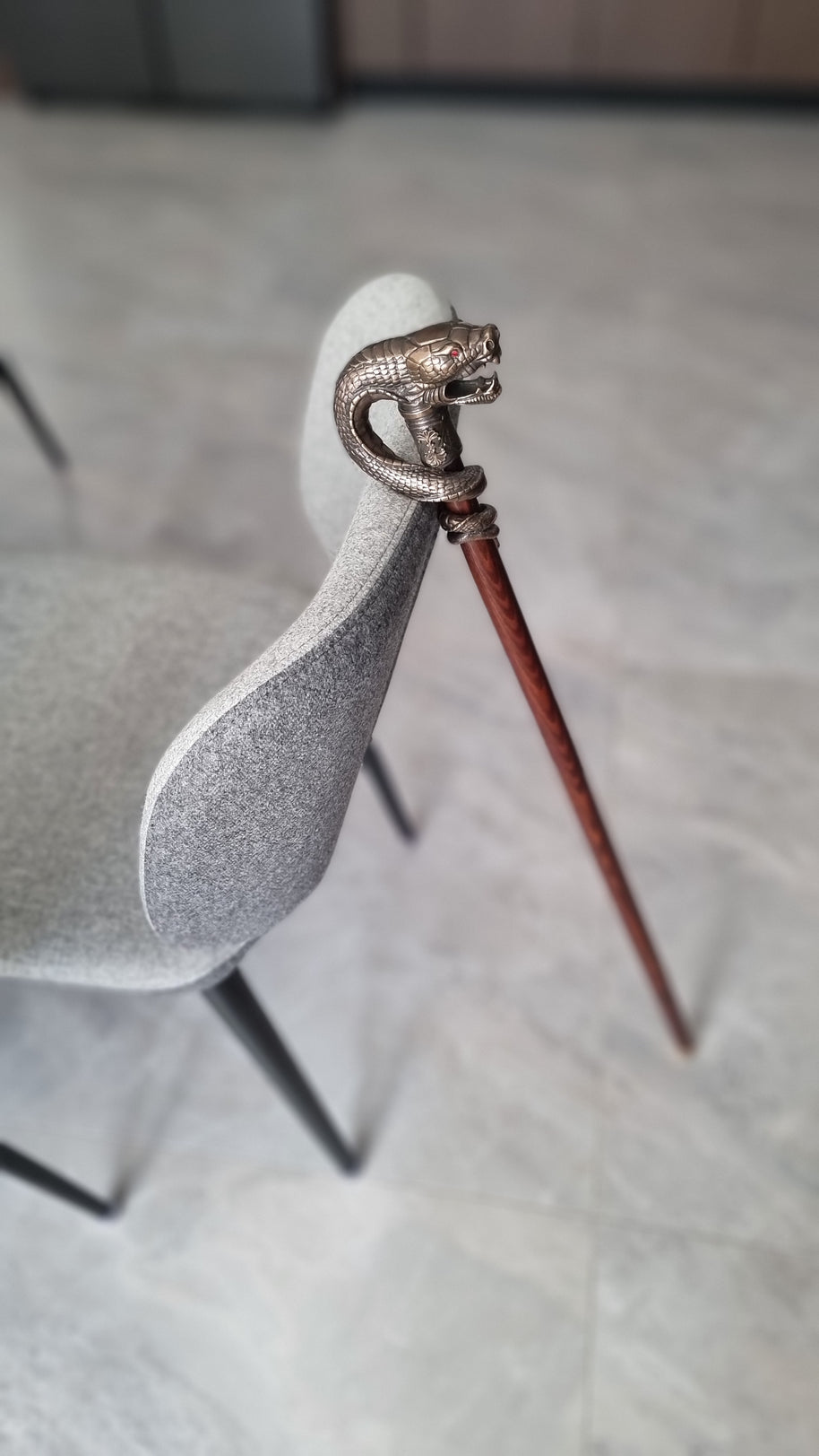 Bâton de marche Dragon Serpent de collection en bronze, canne en laiton coulé artisanal