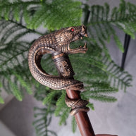 Collectible Dragon Snake Bronze Walking Stick Cane Brass Casted Artisan