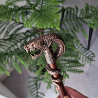Collectible Dragon Snake Bronze Walking Stick Cane Brass Casted Artisan