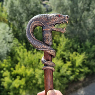 Collectible Dragon Snake Bronze Walking Stick Cane Brass Casted Artisan