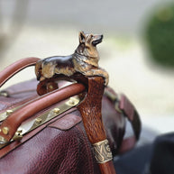 Hand-painted Wooden Walking Stick Cane German Shepherd Dog