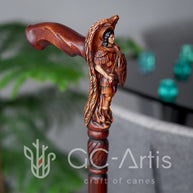 Дерев'яна різьблена тростина Архангела Михаїла