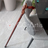 Дерев'яна різьблена тростина Архангела Михаїла