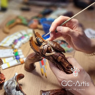 Дерев'яна різьблена тростина Архангела Михаїла