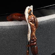 Archangel Michael Dark Wood White Wings Walking Cane