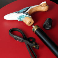 Wooden Cane Walking Stick Blue Whale Sea Style