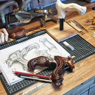 Wooden Ox Bull Cane Walking Stick Ergonomic Handle