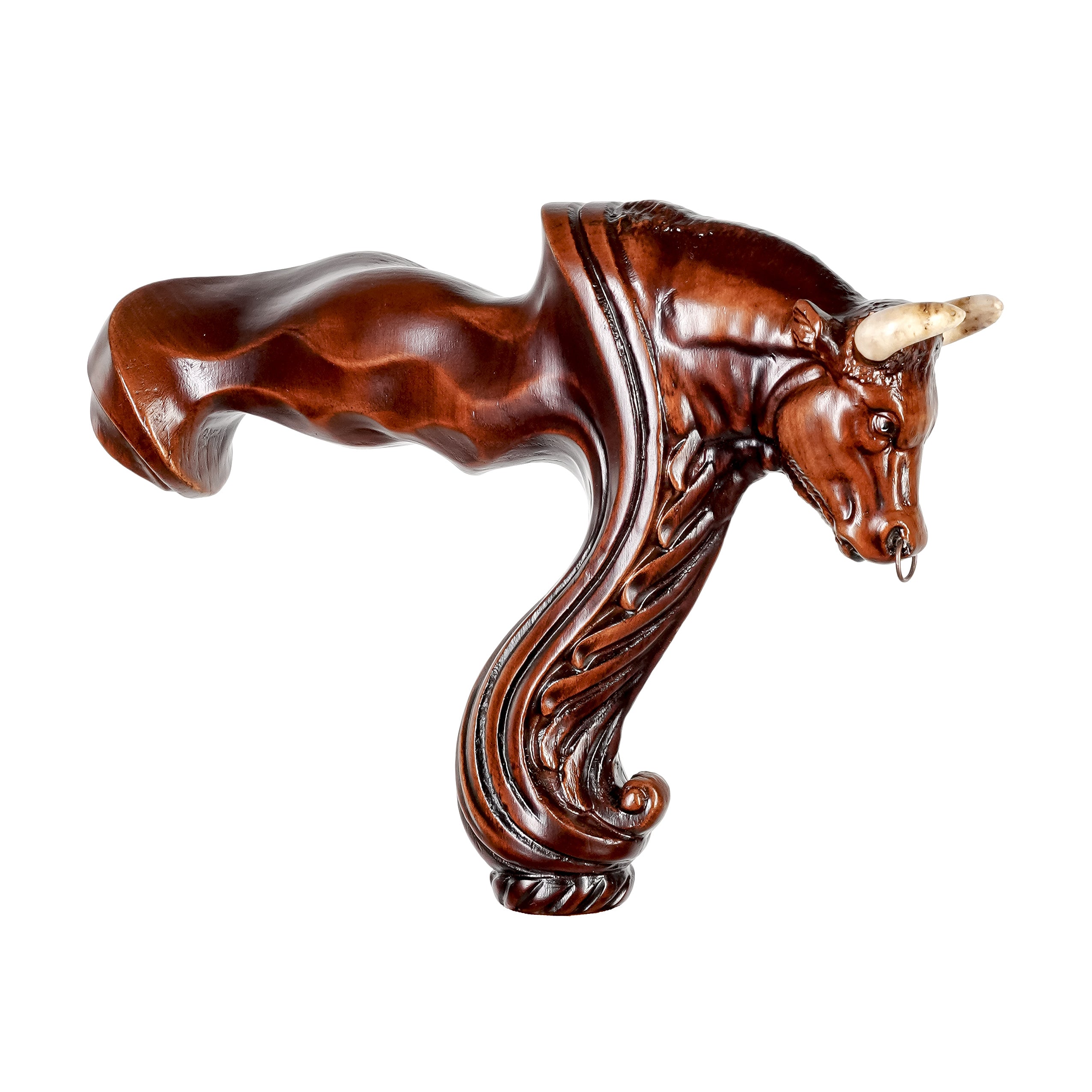 Replacement Ergonomic Wooden Handle for Walking Stick Cane without a shaft