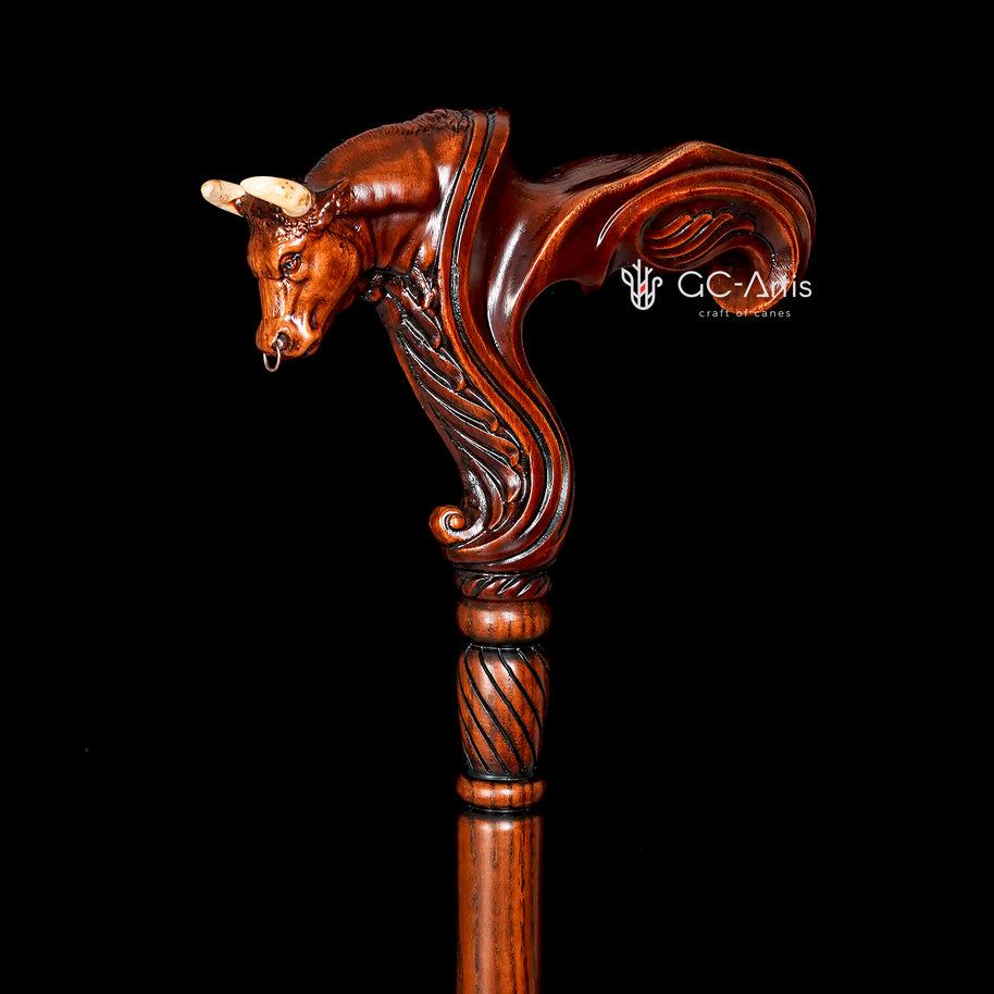 Bastón de madera de buey con mango ergonómico