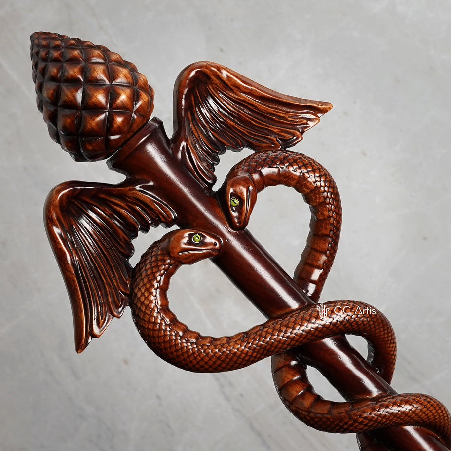 Caduceus two snakes Staff