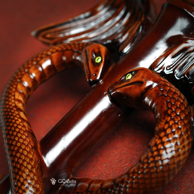 Caduceus two snakes Staff