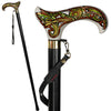 Celtic Raven Walking Stick Hand Painted Derby Wooden Cane