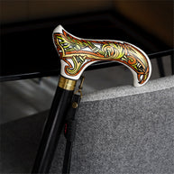 Celtic Raven Walking Stick Hand Painted Derby Wooden Cane