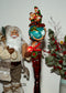 Wooden Walking Staff for Santa Claus wood carved walking stick cane with Reindeer Rudolph and Elves