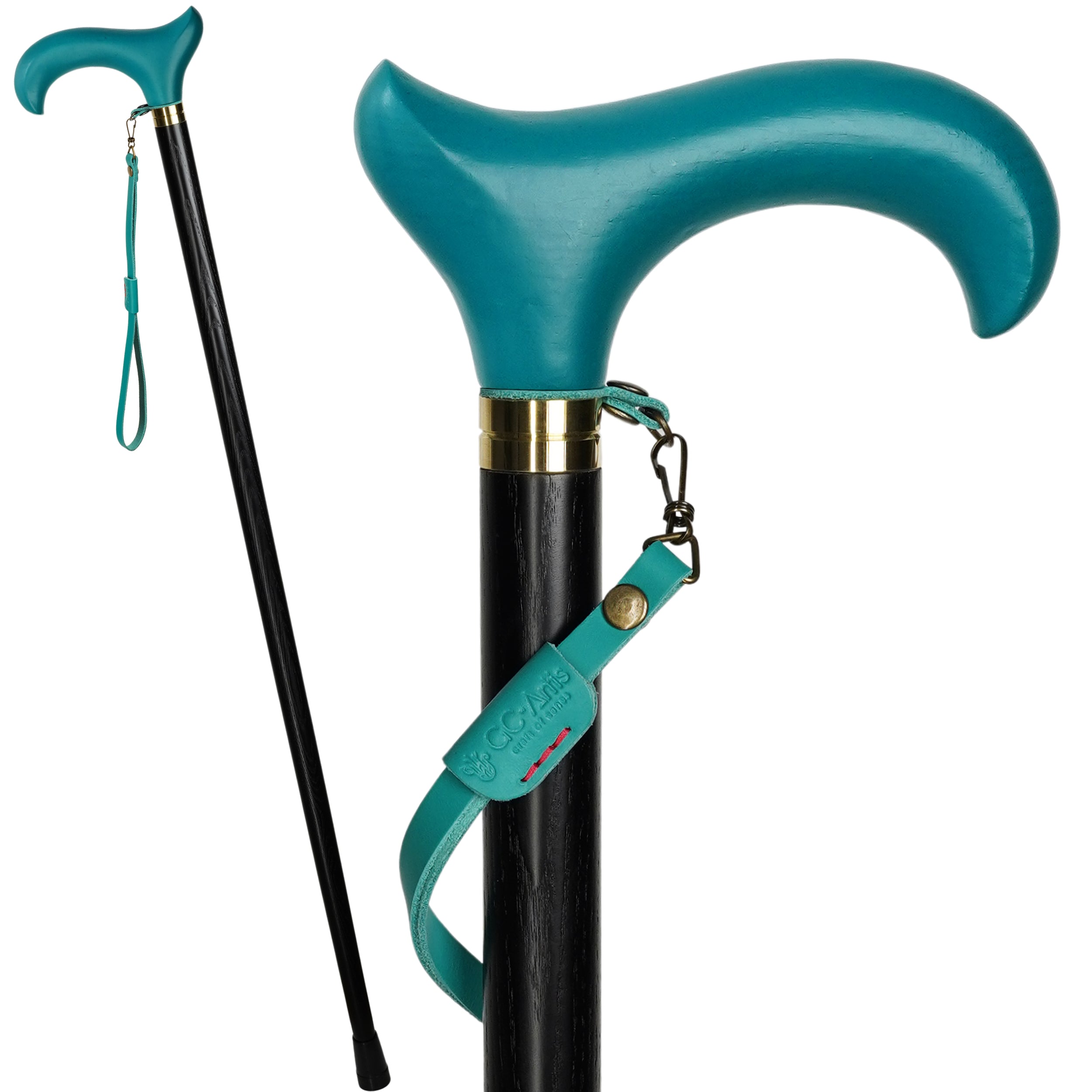 Wooden Cane Walking Stick - Light weight Comfortable derby handle & black shaft for man woman