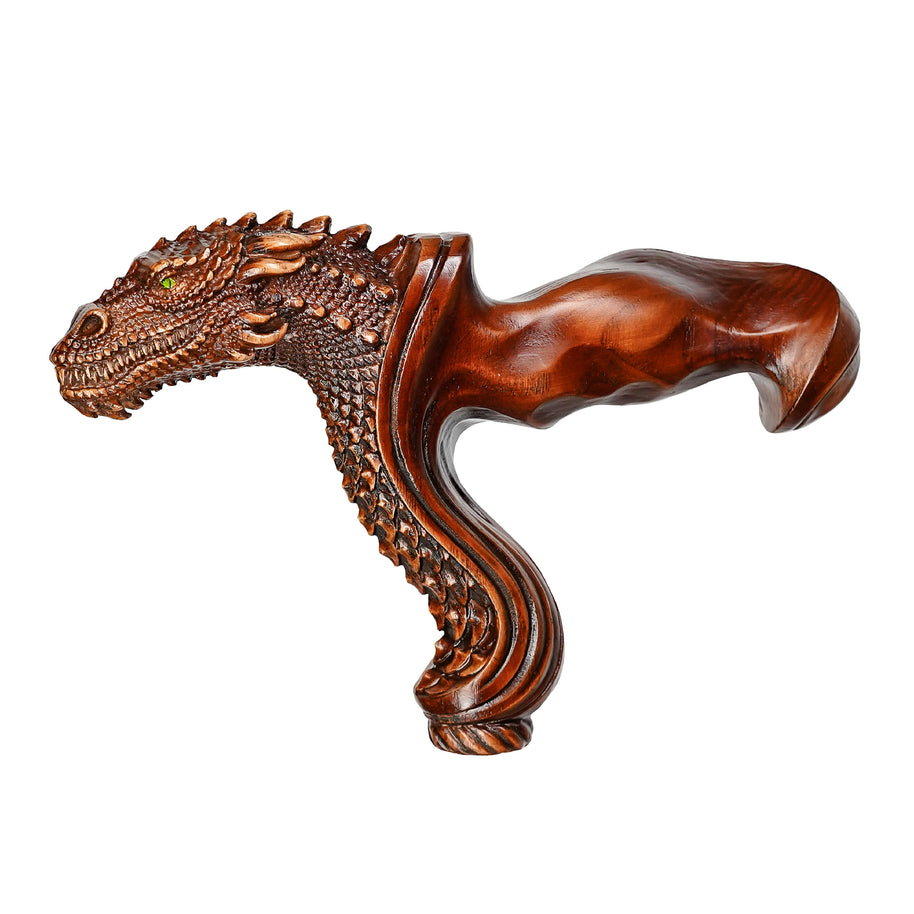 Replacement Ergonomic Wooden Handle for Walking Stick Cane without a shaft