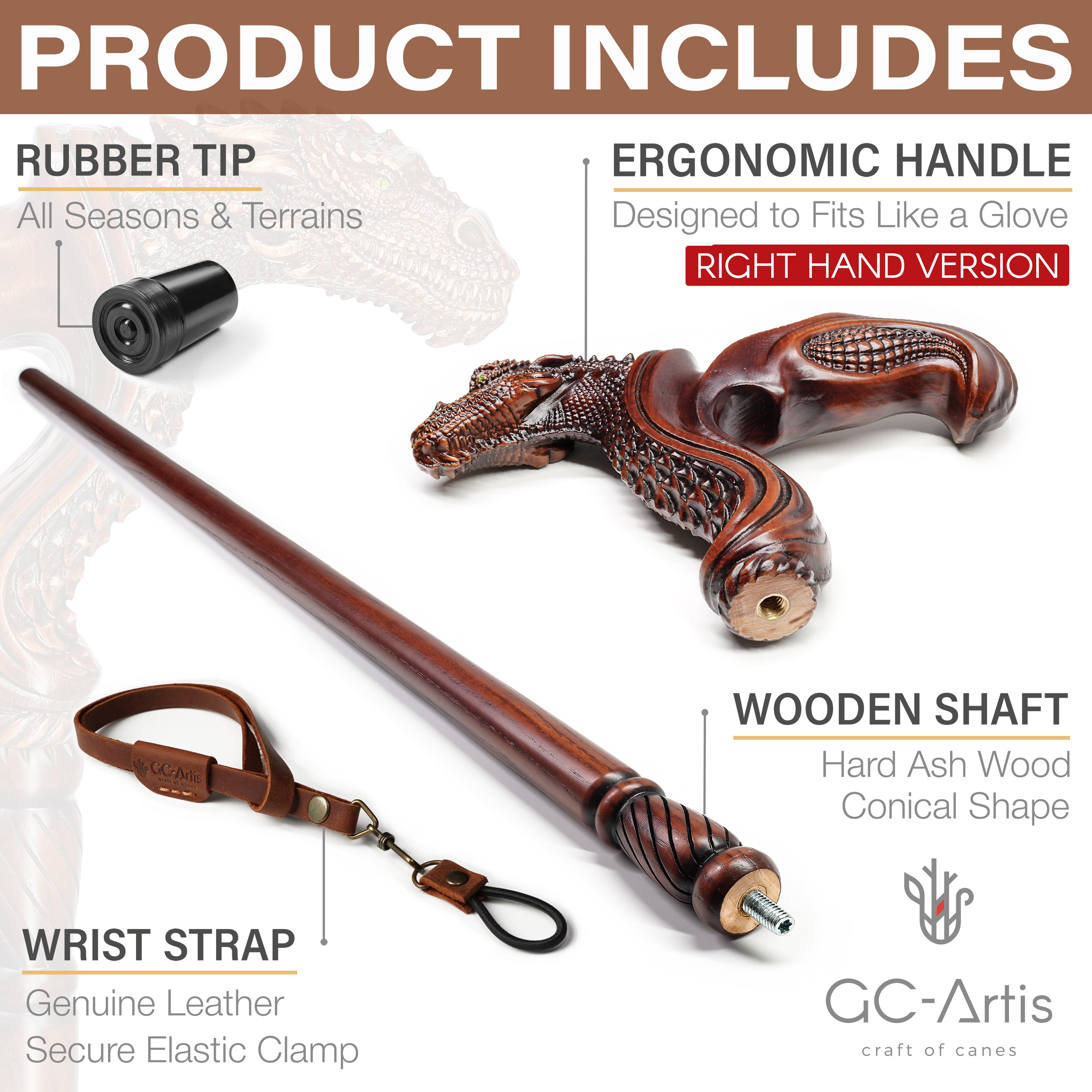 Dragon – Ergonomic Walking Stick Cane