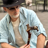 Hand-painted Wooden Walking Stick Cane German Shepherd Dog