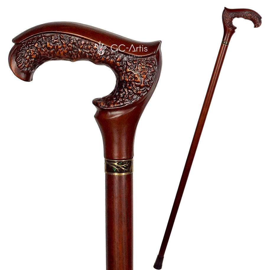 GRACE Canne élégante en bois - Foncée